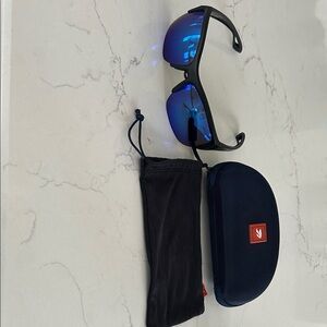 Kaenon Arcata SR Men's Polarized Blue Lens Sunglasses - Black Frame